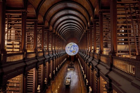 front view of Gaia from the upper gallery of old library